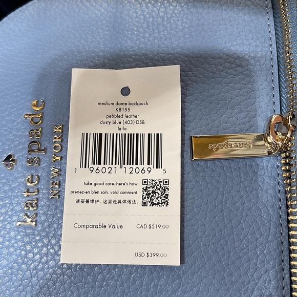 Kate Spade Leila Pebbled Leather Medium Dome Backpack
Dusty Blue - Picture 6 of 16